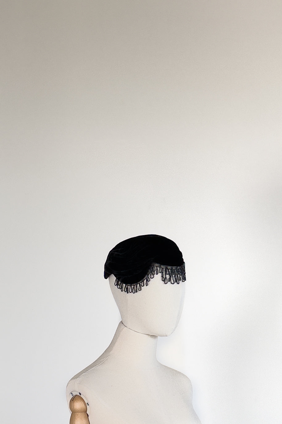 1930's velvet beaded cap