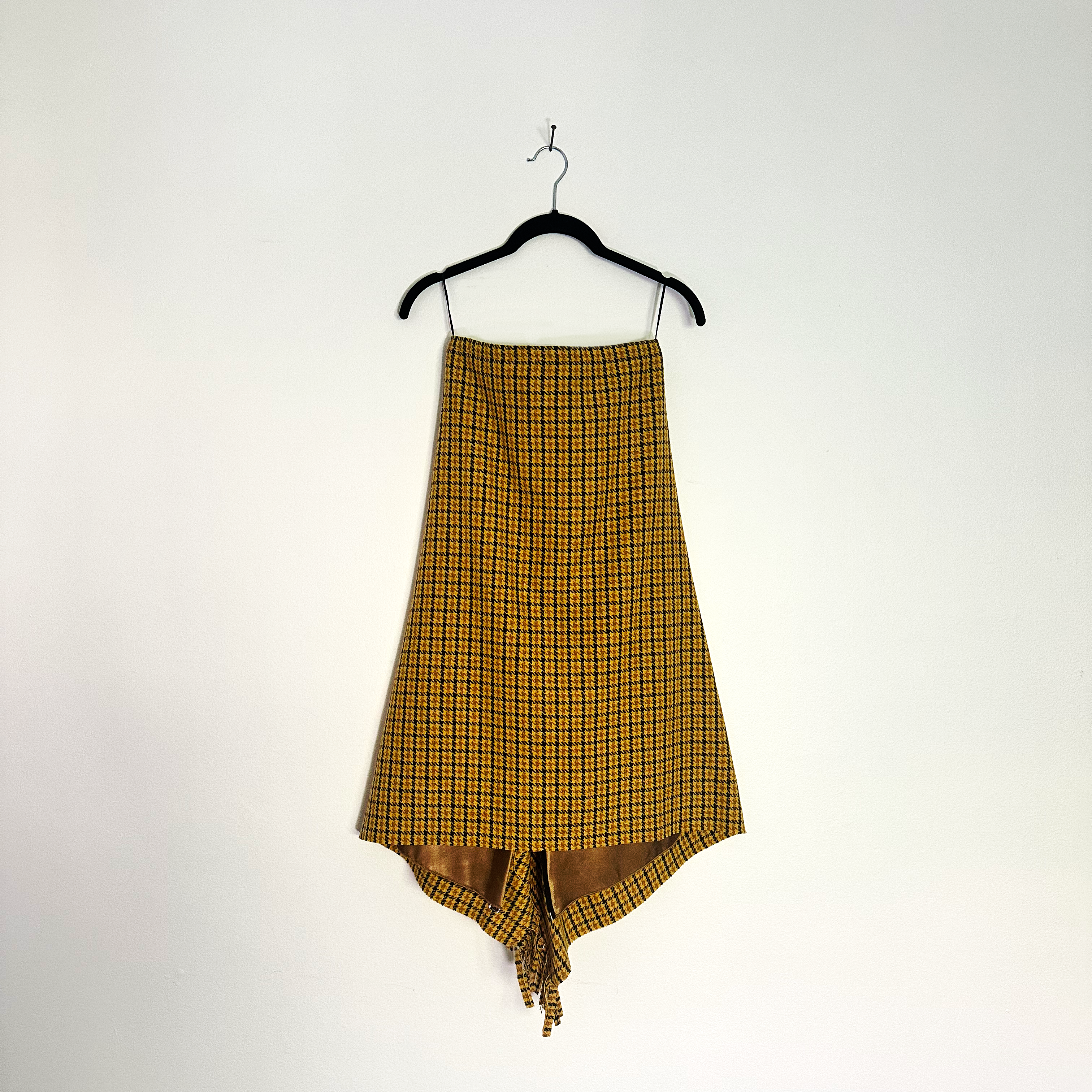 Balenciaga Houndstooth Draped Wrap Skirt