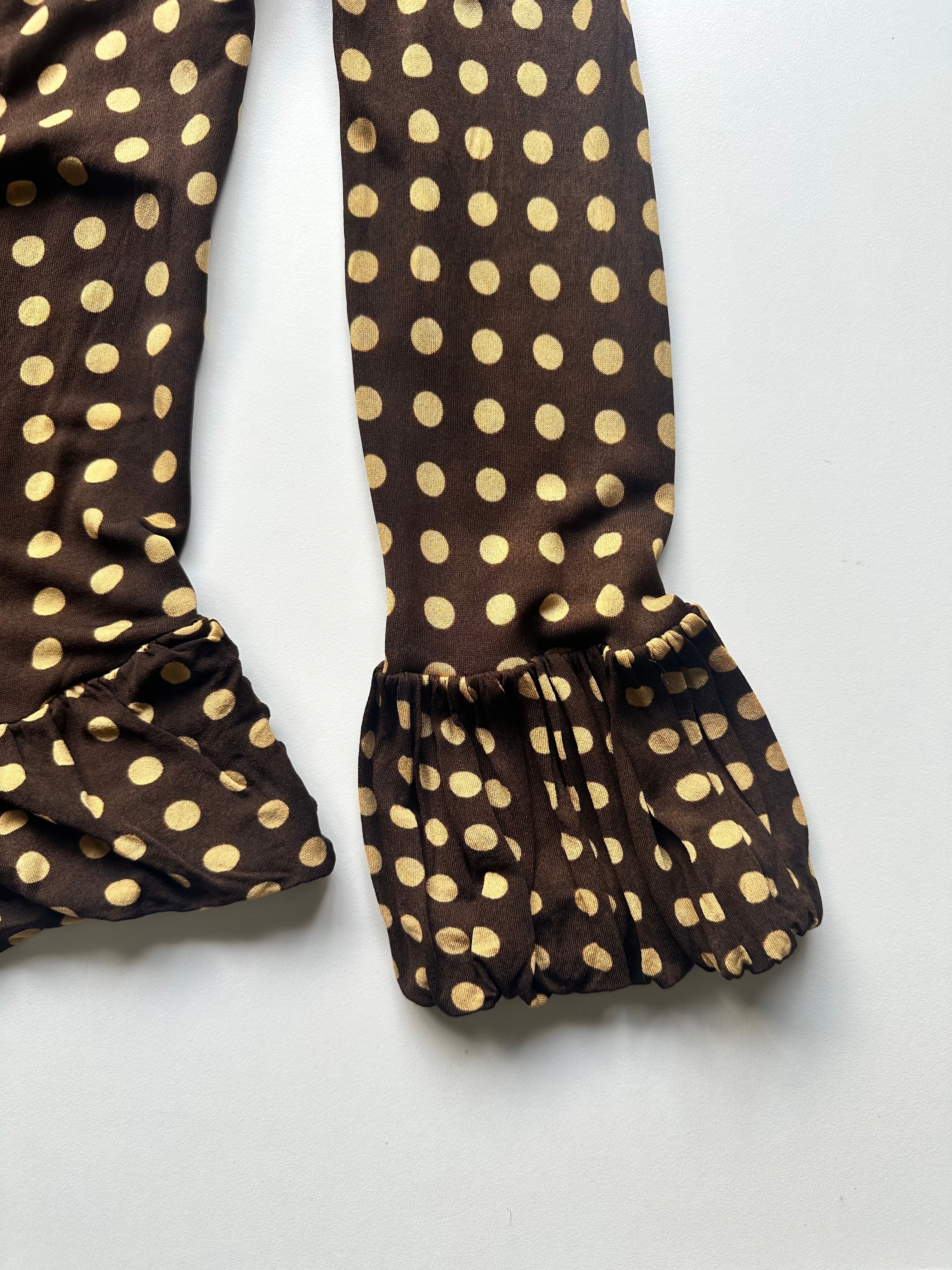 Yves Saint Laurent Rive Gauche — Polka Dot Rayon Blouse, c. 1990s–2000s