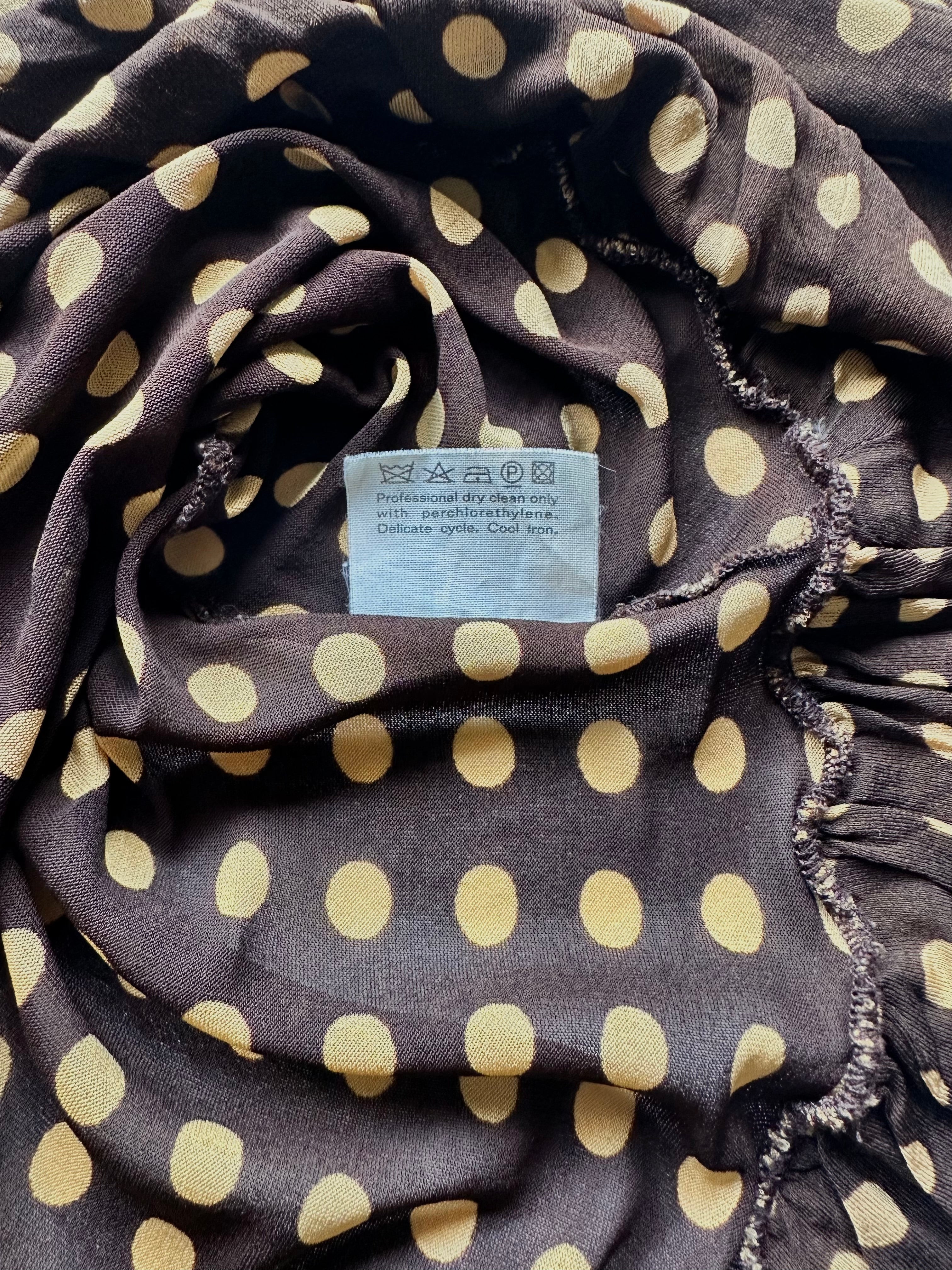 Yves Saint Laurent Rive Gauche — Polka Dot Rayon Blouse, c. 1990s–2000s