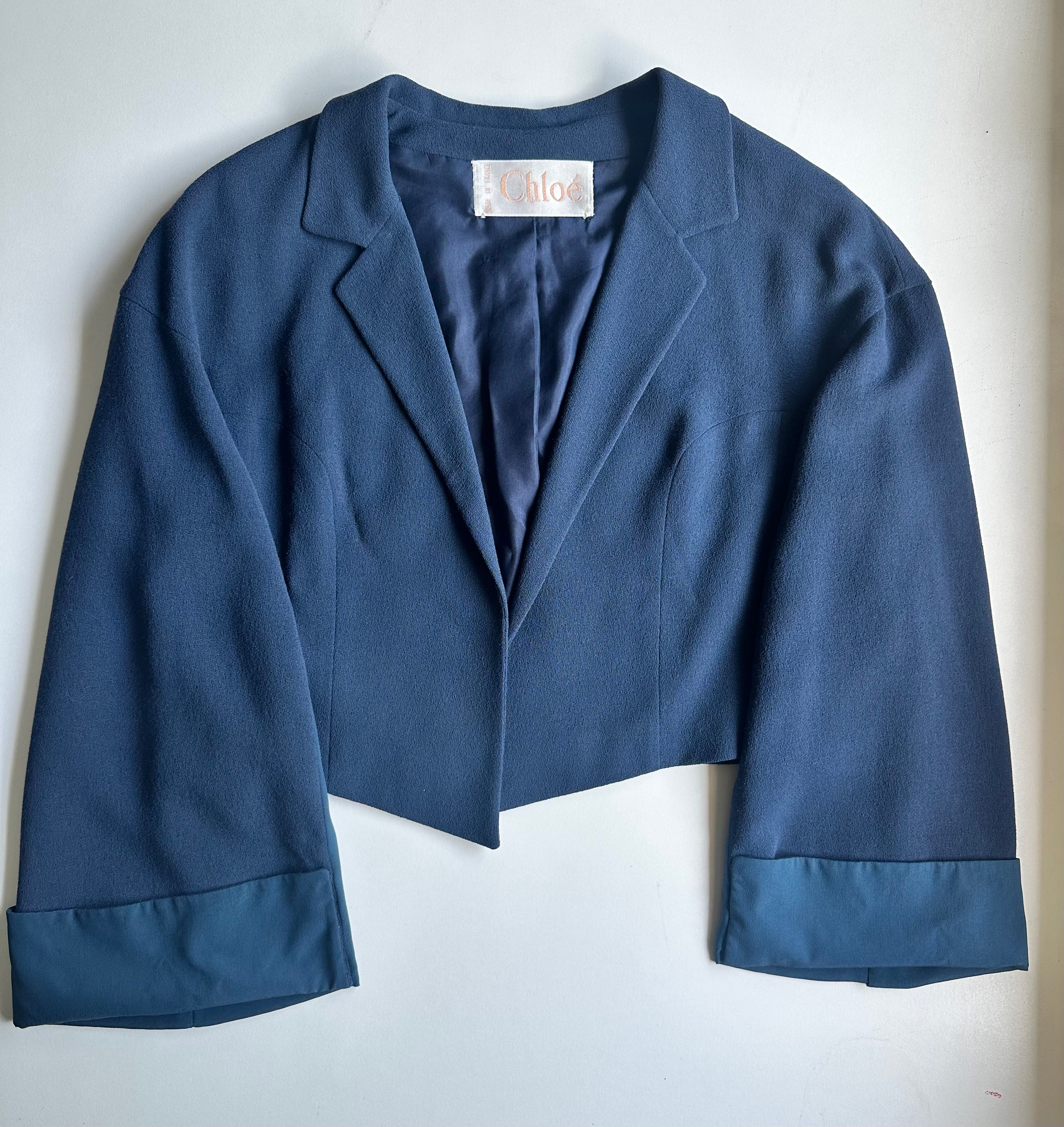 Chloé — Cropped Wool Crepe Blazer, c. 1990s