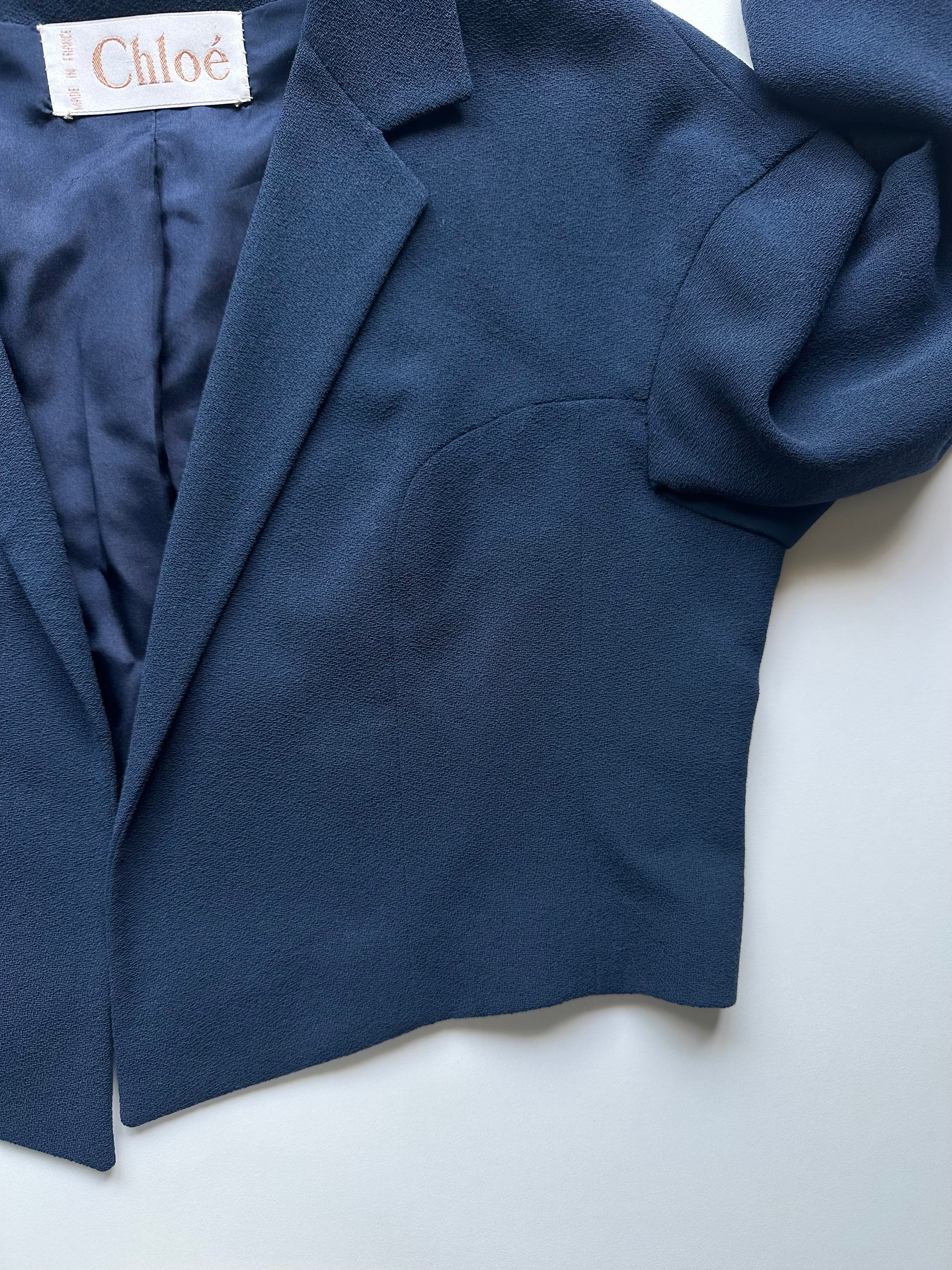 Chloé — Cropped Wool Crepe Blazer, c. 1990s