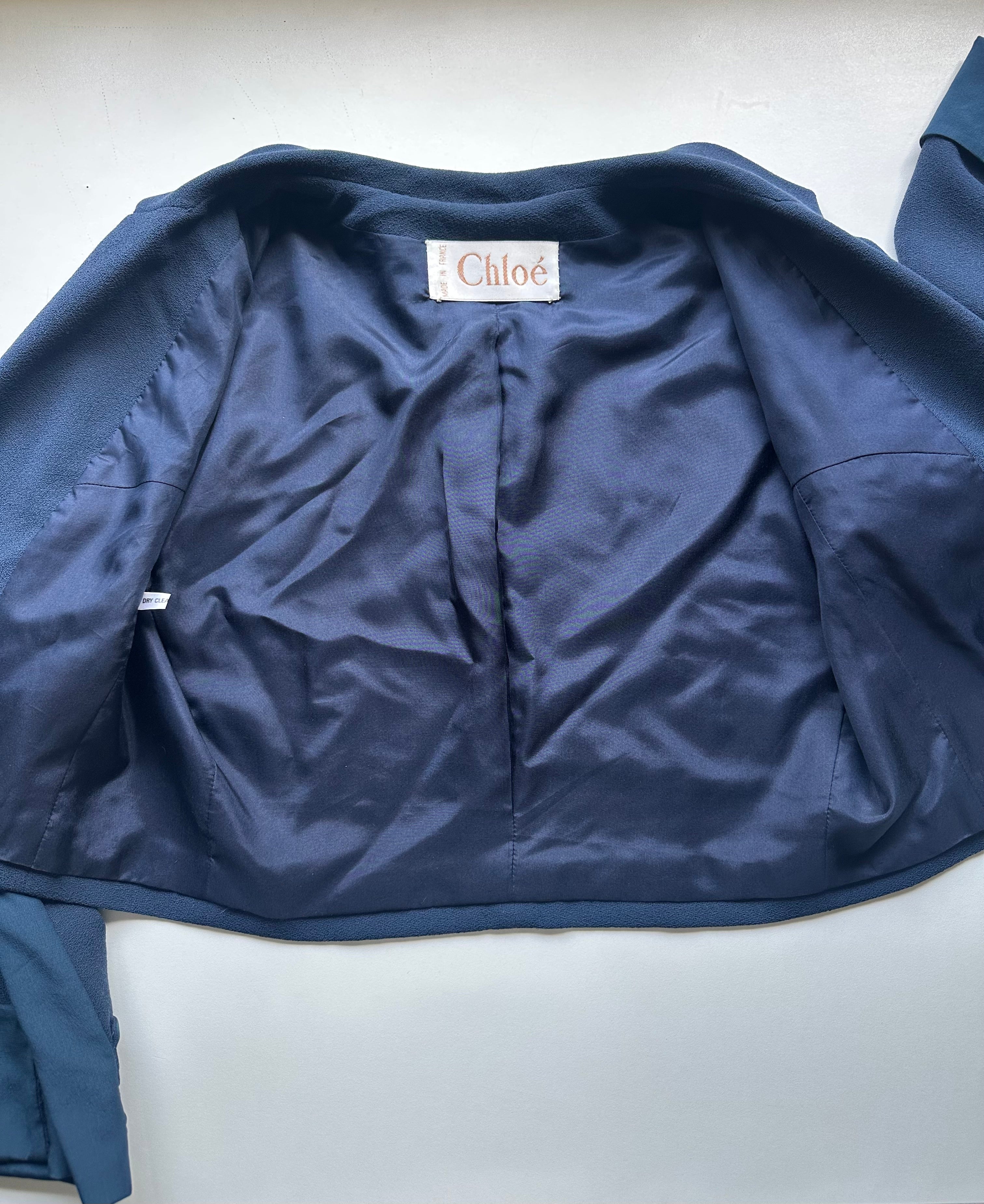 Chloé — Cropped Wool Crepe Blazer, c. 1990s