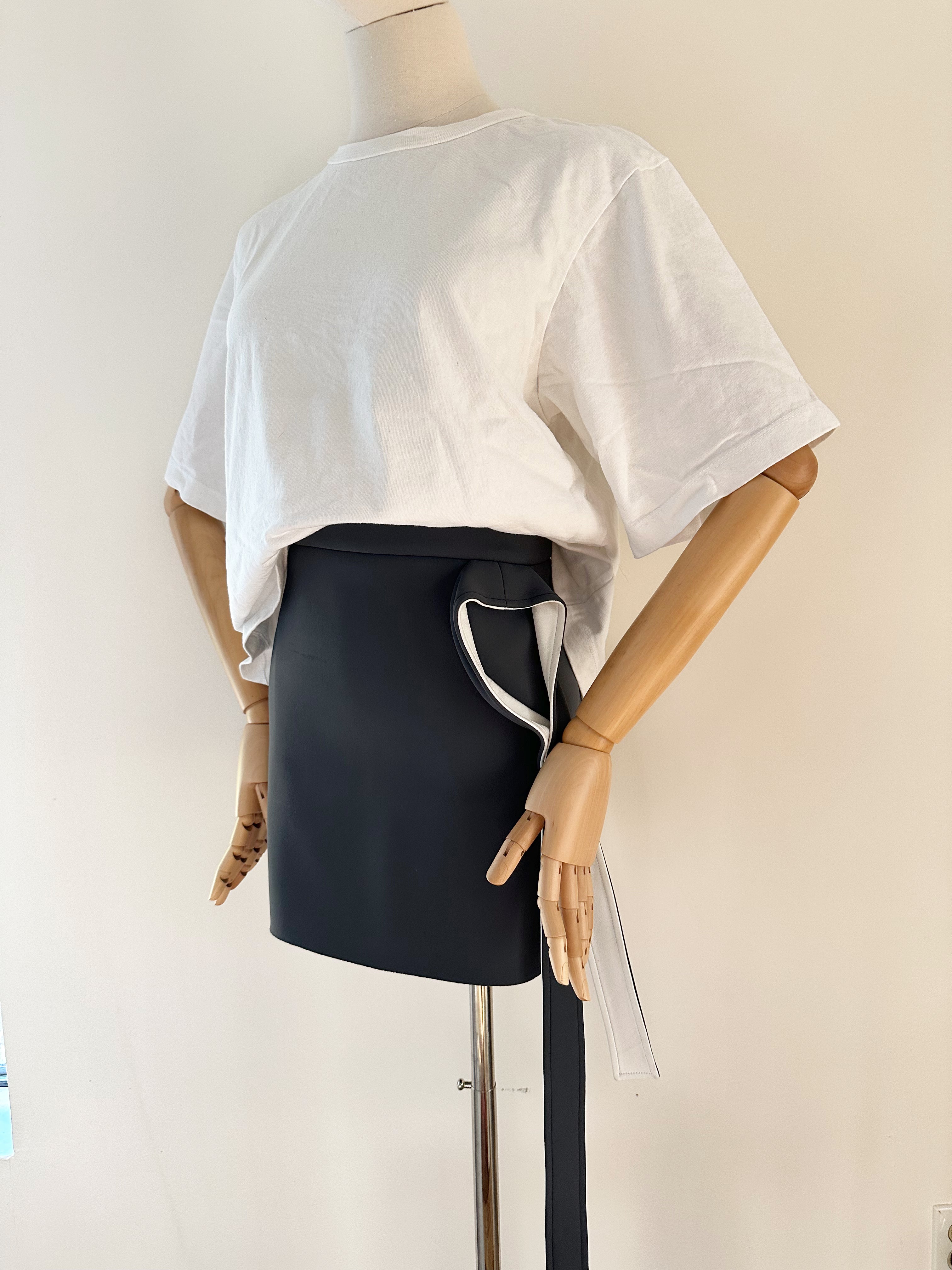 JW Anderson Grey Neoprene Leather Bow Mini Skirt, FW2013 — Stylist