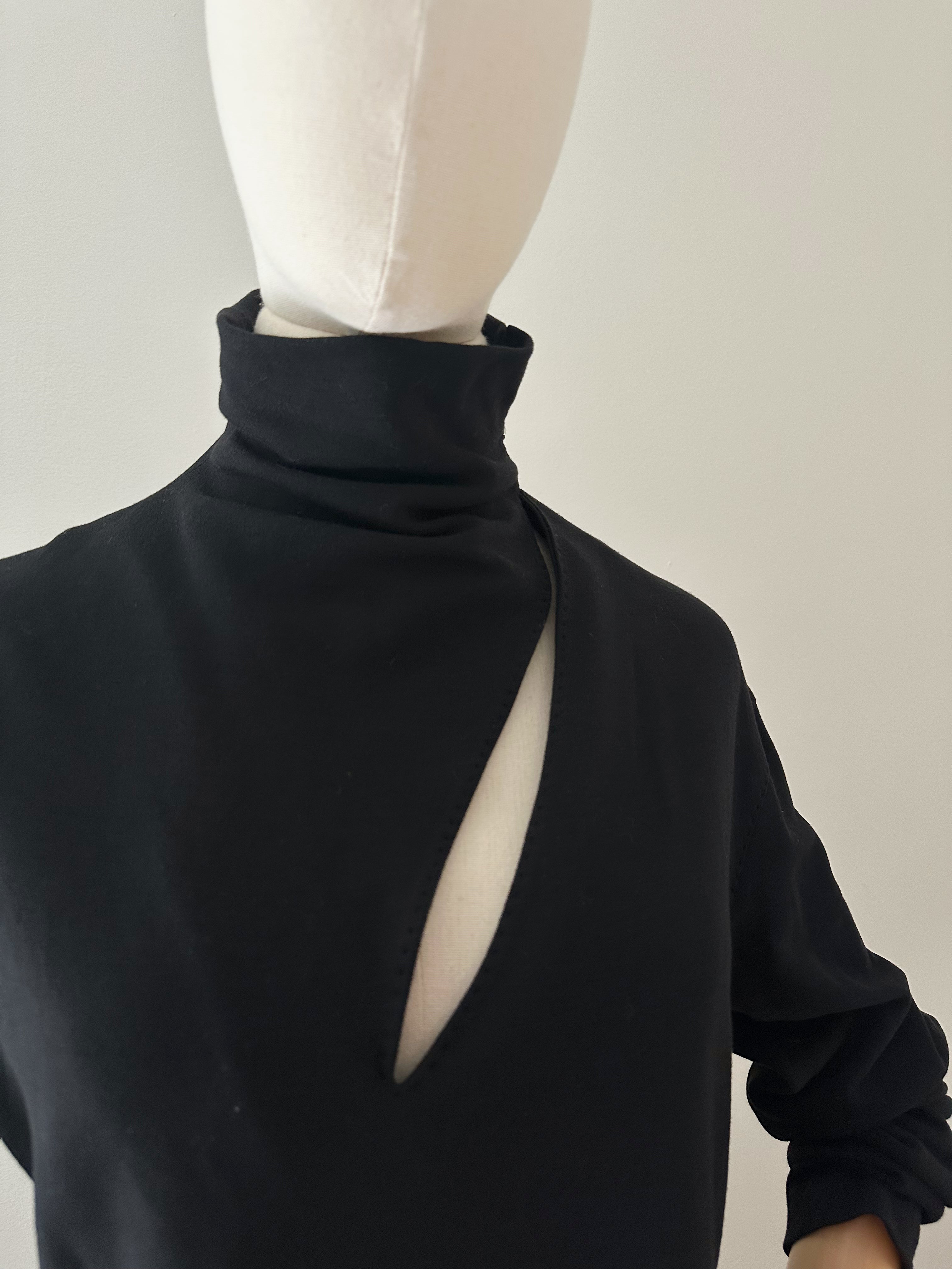 vintage Louis Vuitton LV monogram buttons shoulder detail black jersey top Marc Jacobs era