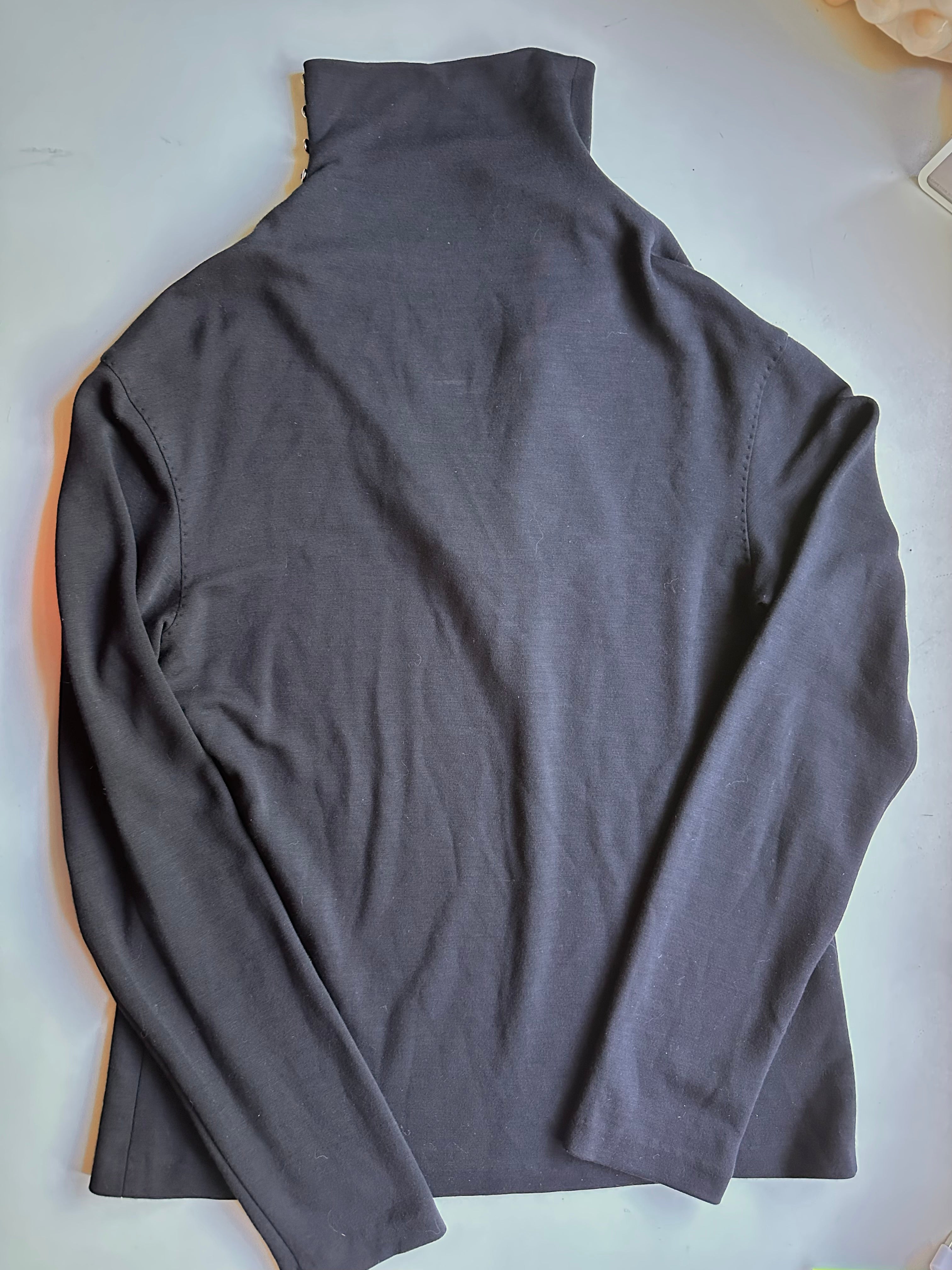 vintage Louis Vuitton black jersey top label detail Made in France viscose wool designer resale