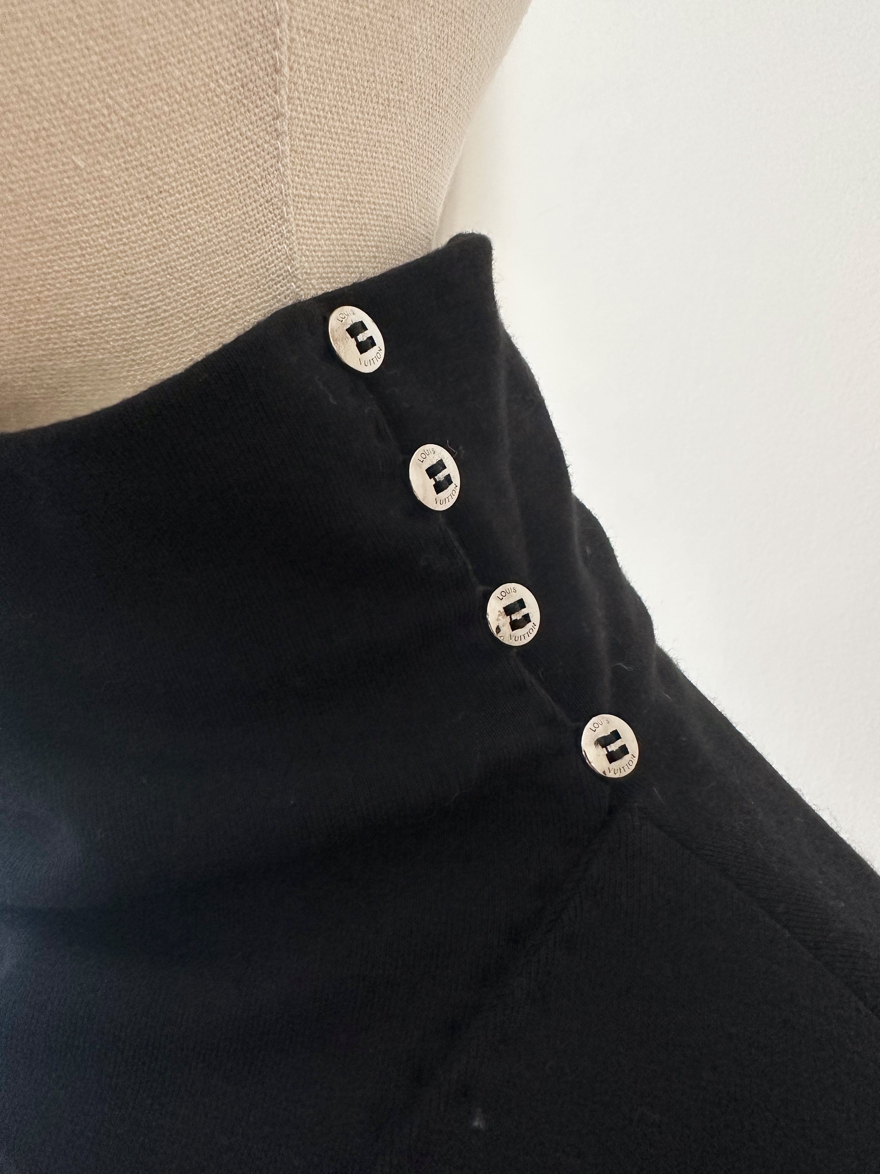 Louis Vuitton silver LV button diagonal placket detail vintage 2006 ready-to-wear